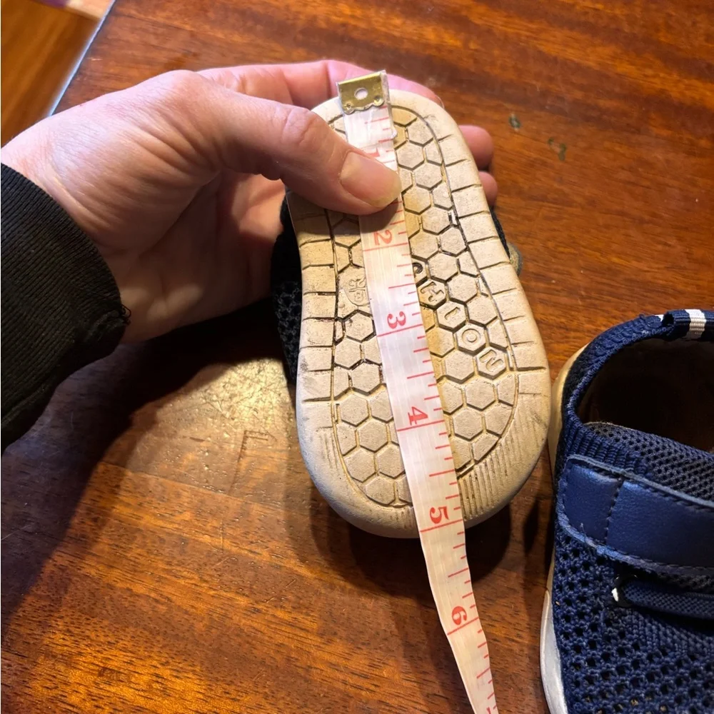 5/$25 Navy Mesh Baby Walker Shoes - Slip-On Sock Shoes with Fox Design